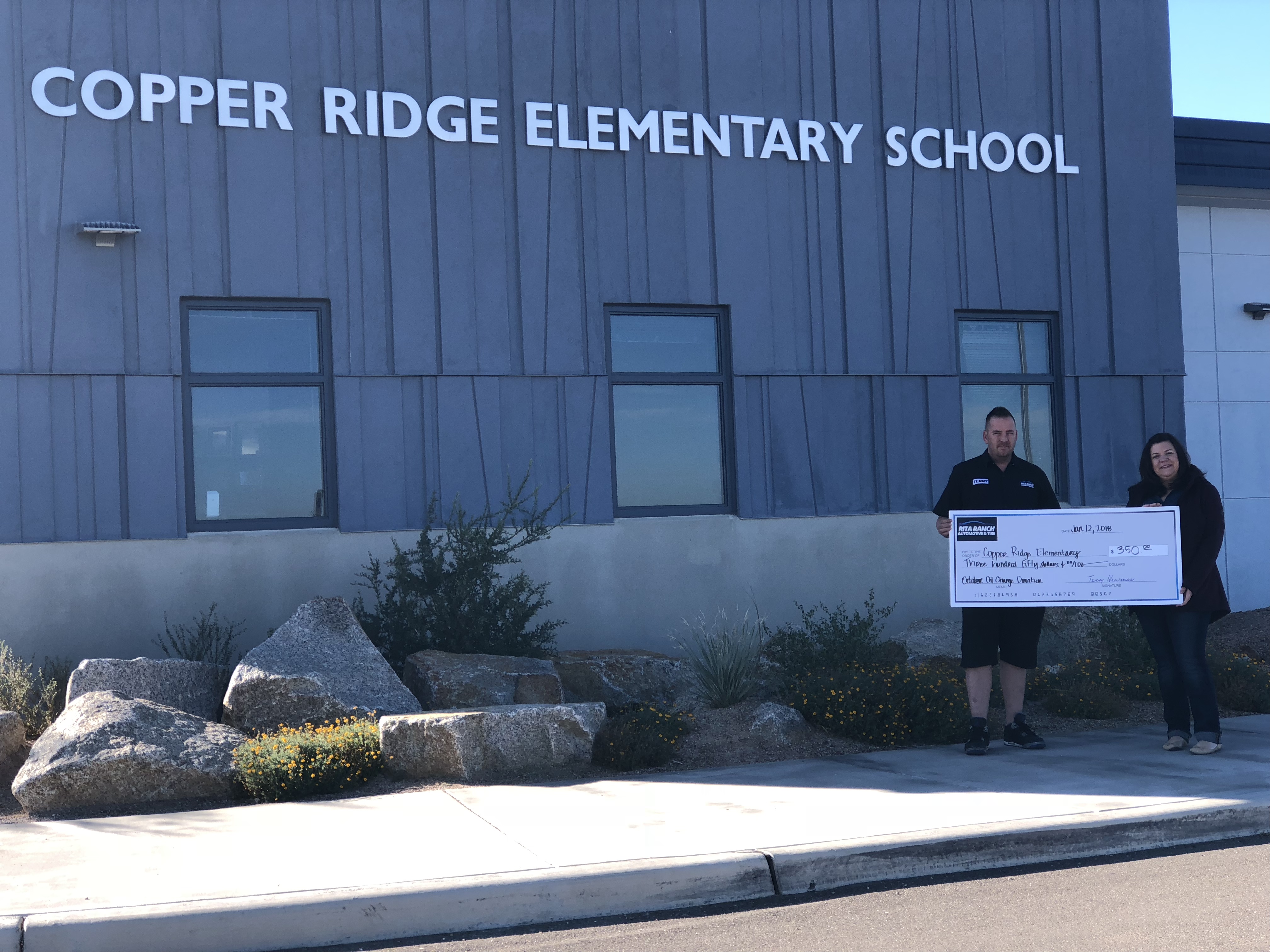 copper ridge elementary school donation